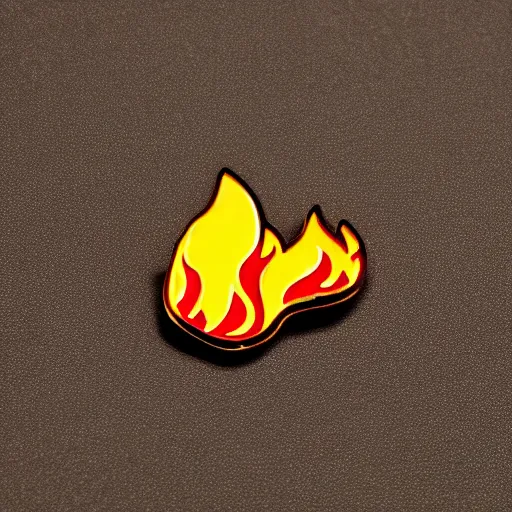 Prompt: a photo of a retro 1 9 8 0 s minimalistic clean fire flames enamel pin, beautiful cinematic light, behance