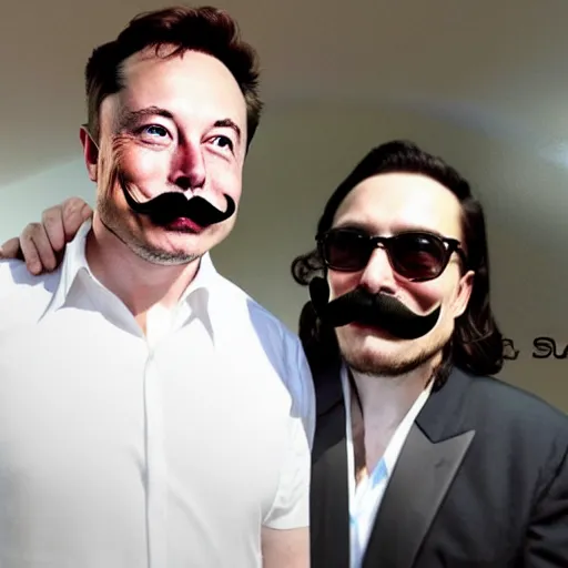Prompt: Elon Musk with Salvador Dali's mustache, 4k realistic photo