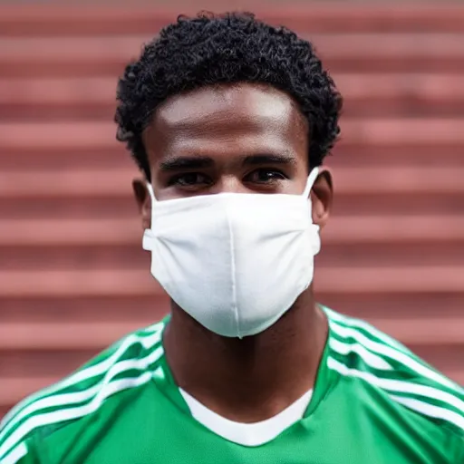 Image similar to brown skinned soccer player with face mask