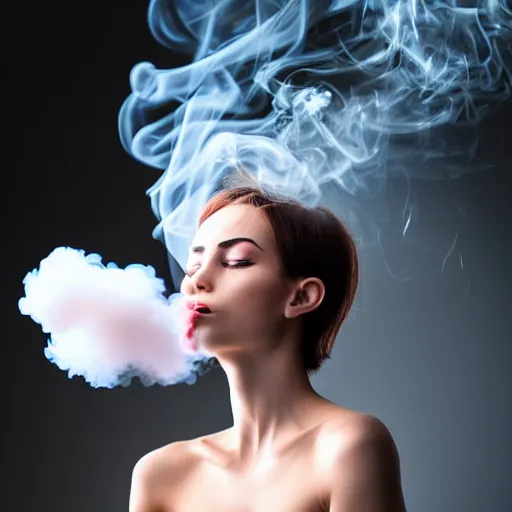 Image similar to woman character made of smoke, elegant, beautiful, 8 k, hyper real photo