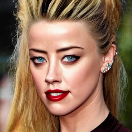 Image similar to a [ gourd ] carved shaped to look like ( amber heard ) face hybrid intercross