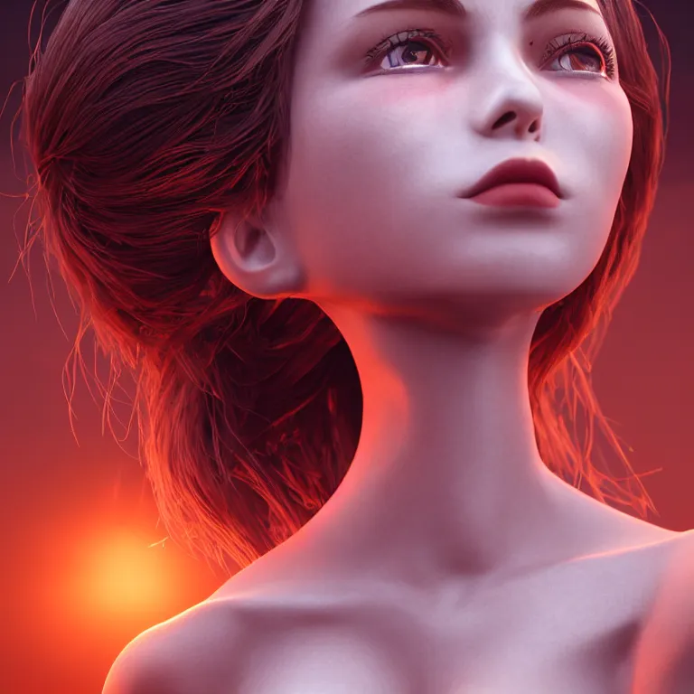 Prompt: a beautiful Cotton Mill Girl, symmetrical, perfect body and face. dramatic angle, ornate, details, smooth, sharp focus, illustration, realistic, cinematic, artstation, award winning, rgb , unreal engine, octane render, cinematic light, macro, depth of field, blur, red light and clouds from the back, highly detailed epic cinematic concept art CG render made in Maya, Blender and Photoshop, octane render, excellent composition, dynamic dramatic cinematic lighting, aesthetic, very inspirational, arthouse by Henri Cartier Bresson