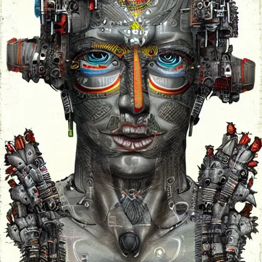 Prompt: cyborg hindu godbody skect, coherent, detailed, cyberpunk