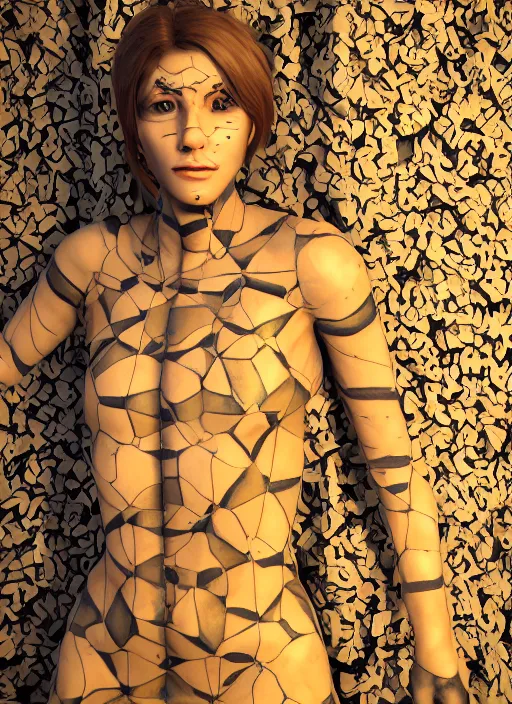 Prompt: : women with maze pattern skin all over hyper detailed dalle2 3d render unity gigapixel unrealengine octane