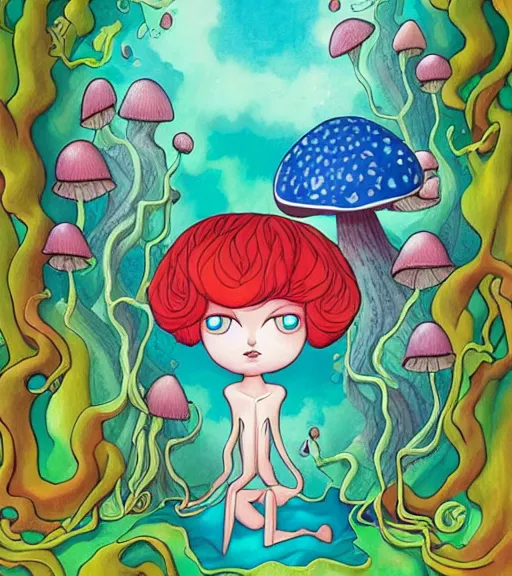Image similar to Mushroom dryad by Jeremiah Ketner and Hiroyuki Mitsume-Takahashi and Goro Fujita and Pixar