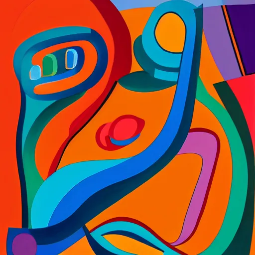 Prompt: a painting of many different colors and shapes, an ultrafine detailed painting by alexander archipenko, behance, generative art, biomorphic, detailed painting, behance hd