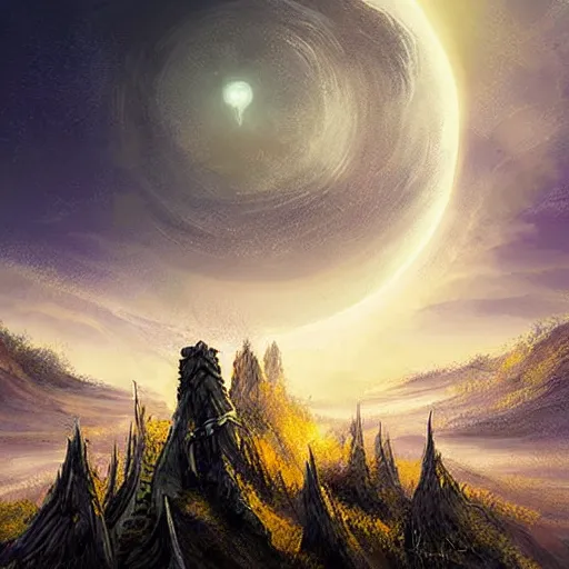 Image similar to moonlight sun pillar magic spell, night, epic fantasy style art, fantasy epic digital art, epic fantasy card game art