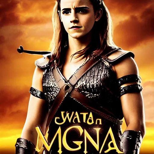 Prompt: emma watson as xena, movie poster. symmetry, awesome exposition, very detailed, highly accurate, professional lighting diffracted lightrays, 8 k, sense of awe