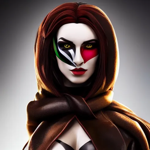 Image similar to beautiful harlequin rogue, full body, highly detailed, 4k, HDR, smooth, sharp focus, hyper realistic, high resolution, award-winning photo