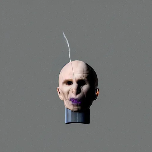 Image similar to voldemort smoking a cigarette fisheye lens