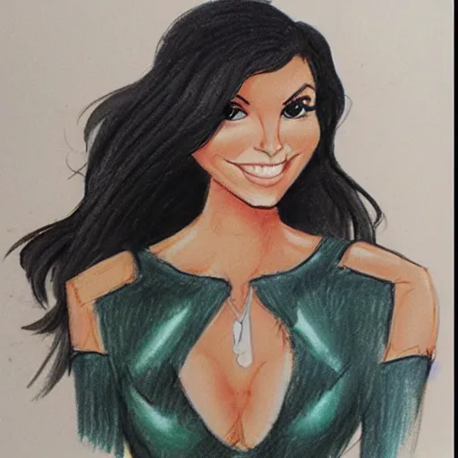 Image similar to milt kahl sketch of victoria justice with kim kardashian body