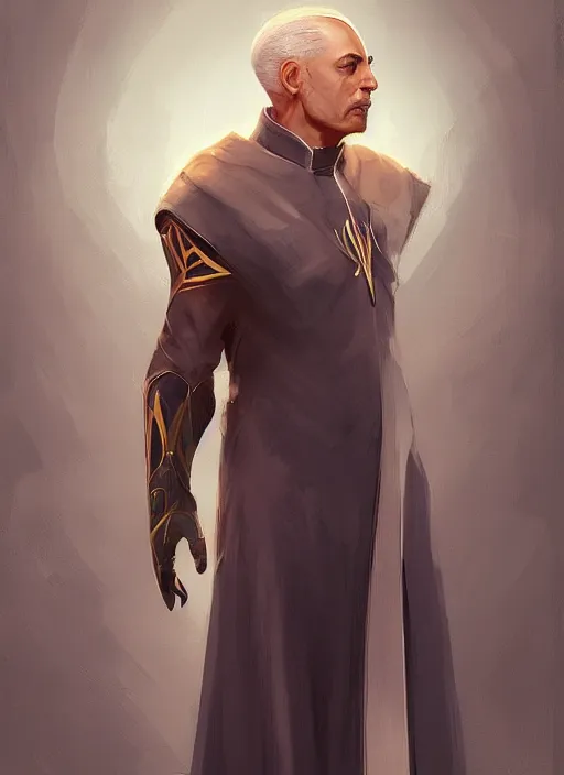 Prompt: realistic priest Enrico Pucci, elegant, digital painting, concept art, smooth, sharp focus, illustration, from StarCraft by Ruan Jia and Mandy Jurgens and Artgerm and William-Adolphe Bouguerea