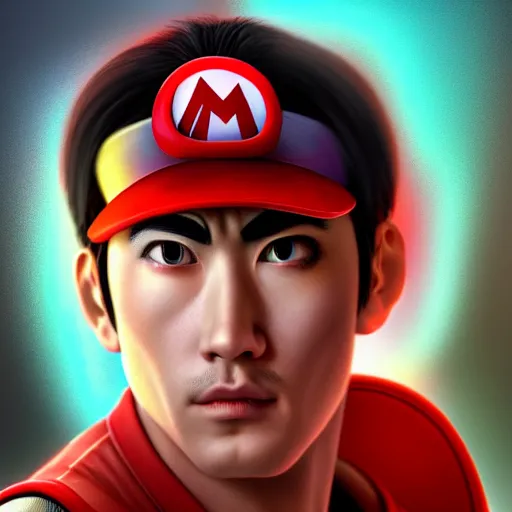 Prompt: realistic Portrait painting of Jin Kazama as Mario made by Michaelangelo, physical painting, Sharp focus,digital art, bright colors,fine art, trending on Artstation, unreal engine, pixel art.