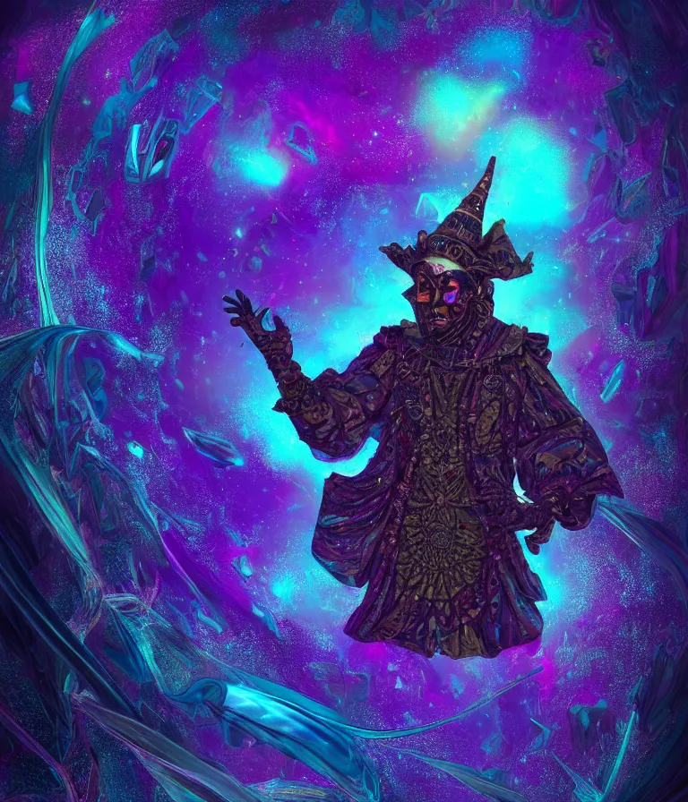 Prompt: front!!! shot of a court jester!!! character, mesmerizing fractal hypercubes, dark holography!!!, future, oil slick nebula, crystalline edges, (((intricate))), elegant, highly detailed, centered, (((artstation, concept art, jagged, sharp focus, artgerm, Tomasz Alen Kopera, Peter Mohrbacher, donato giancola, Joseph Christian Leyendecker, WLOP, Boris Vallejo))), ((raytracing)), mugshot!!!!!, ugly!!!!!!, octane render, nvidia raytracing demo, octane render, nvidia raytracing demo, octane render, nvidia raytracing demo, 8K