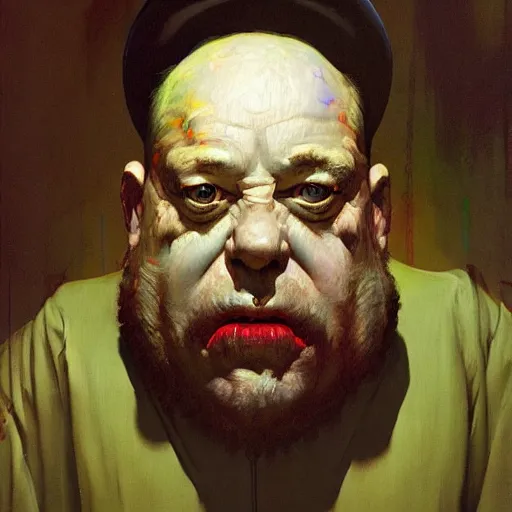 Image similar to Portrait of a dwarf, very coherent, painted by Francis Bacon and Edward Hopper, Wayne Barlowe, painted by James Gilleard, surrealism, airbrush, art by JamesJean