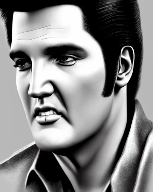 Prompt: photo of Elvis Presley in the style of stefan kostic, realistic, sharp focus, 8k high definition, insanely detailed, intricate, elegant, art by stanley lau and artgerm