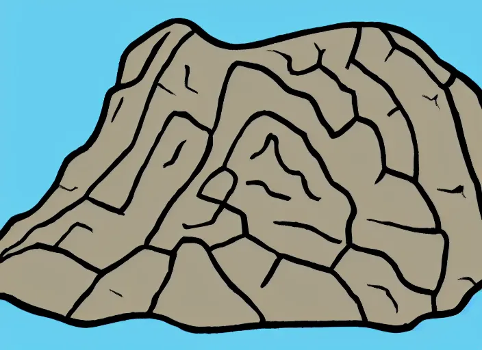 Image similar to a stylized illustration of a rock