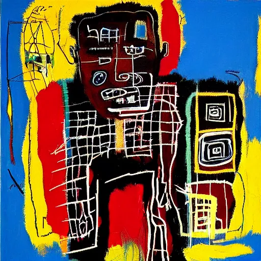 Image similar to a portrait of the weight of the world on your shoulders by jean - michel basquiat
