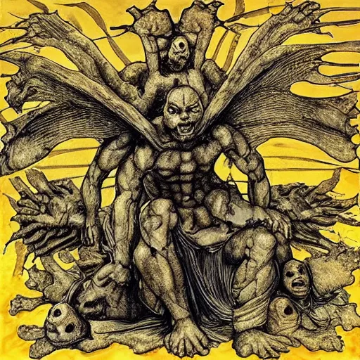 Prompt: “ kentaro miura ” “ pushead ” sistine chapel horror shape diablo canyon chernobyl heaven 1 0 2 4 x 1 0 2 4