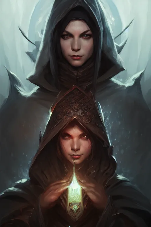 Image similar to dark mage, d & d, fantasy, portrait, highly detailed, headshot, digital painting, trending on artstation, concept art, sharp focus, illustration, art by artgerm and greg rutkowski and magali villeneuve