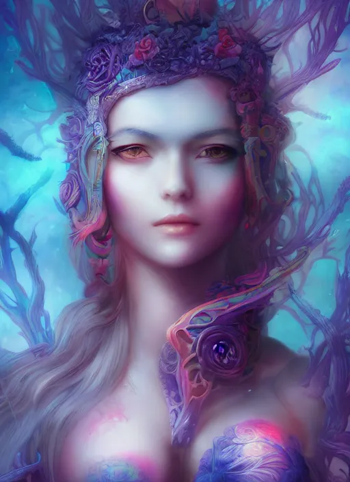 Image similar to dreamscape, female, ross tran, vivid colors, anatomical, highly detailed sculpture, intricate detailed, ommatidia, 8 k, cinematic atmosphere, post - processing