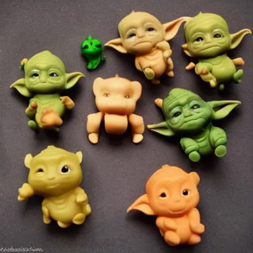 Image similar to baby voldemort, baby harry potter, baby yoda, baby groot, baby mando, baby gummi bear, block party.