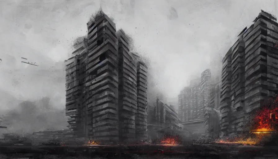 Image similar to big base brutalist sovietic, concept art by jama jurabaev, cinematic shot, trending on artstation, high quality, brush stroke