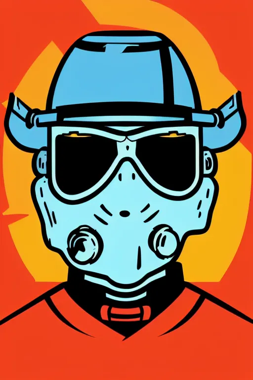 Image similar to fallout 7 6 retro futurist illustration art by butcher billy, sticker, colorful, illustration, highly detailed, simple, smooth and clean vector curves, no jagged lines, vector art, smooth andy warhol style