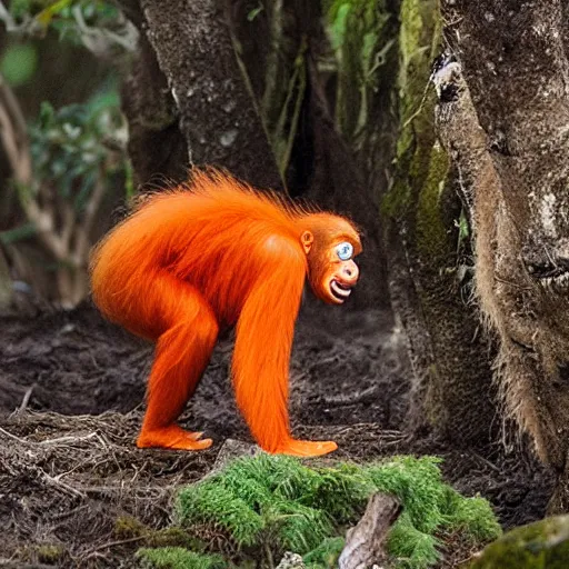 Prompt: a donald - trump - orang - outang hybrid, wildlife photography