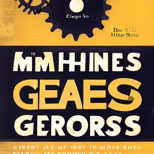 Prompt: the cover of the book : machines and gears