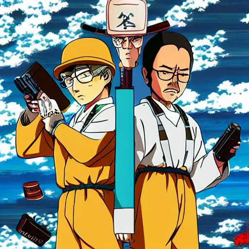 Image similar to japanese promotional image breaking bad anime, 2 0 2 0