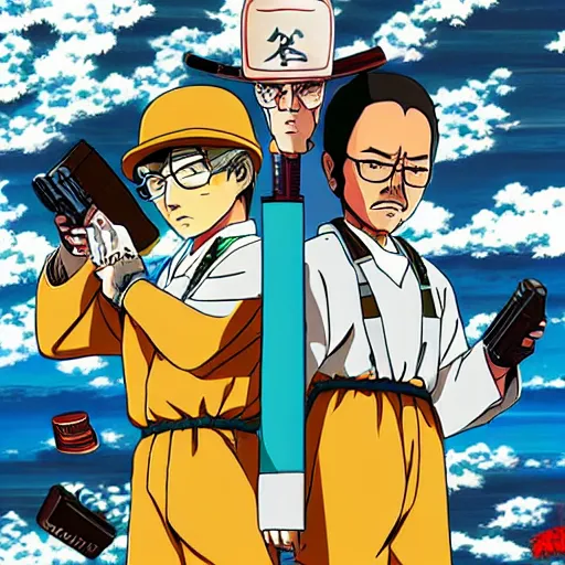 Prompt: japanese promotional image breaking bad anime, 2 0 2 0