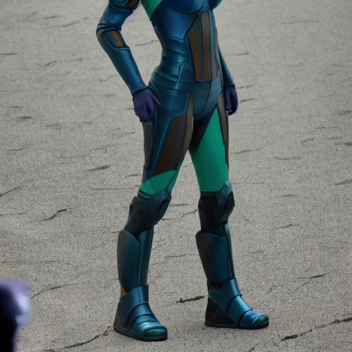 Image similar to elizabeth olsen as samus aran, full body