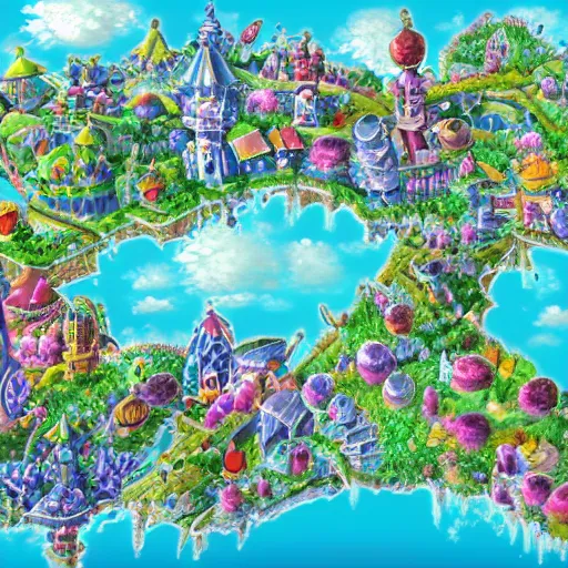 Prompt: the world of Phantomile, high details, smooth, colorful, dreamy