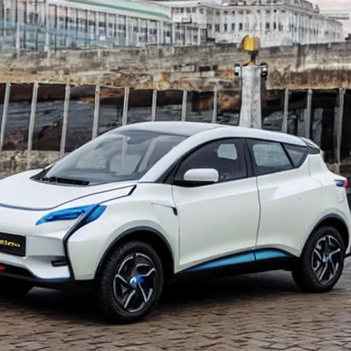 Prompt: the newest electric car model from avtovaz russian car manufacturing company