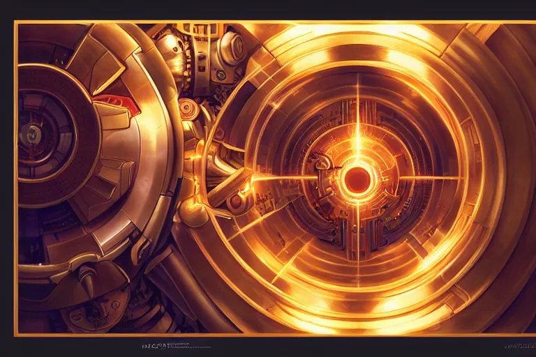 Prompt: mechanical machine enegry core, symmetrical, golden ratio, energy core, realistic shaded lighting, magali villeneuve, artgerm, rutkowski