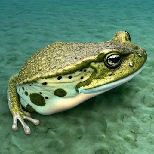 Image similar to hybrid of frog whale, vray