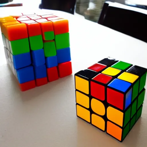 Image similar to a rubik's cube made of melting wax