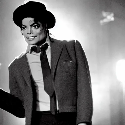 Image similar to michael jackson as a detective in a 1 9 5 6 s noir drama