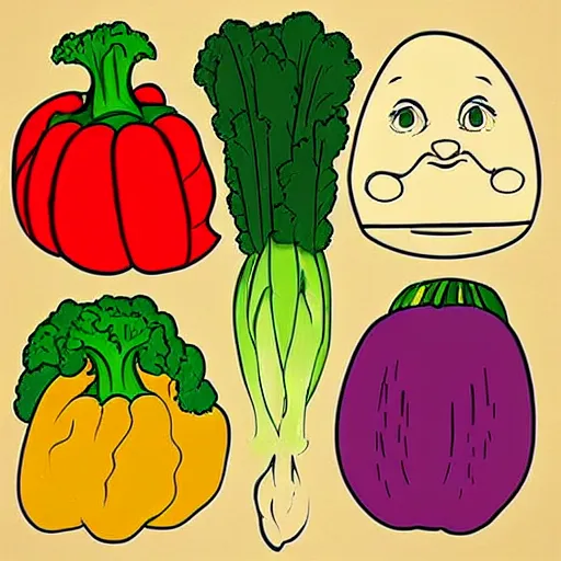 Prompt: eat you vegetables in the style of disney, art,