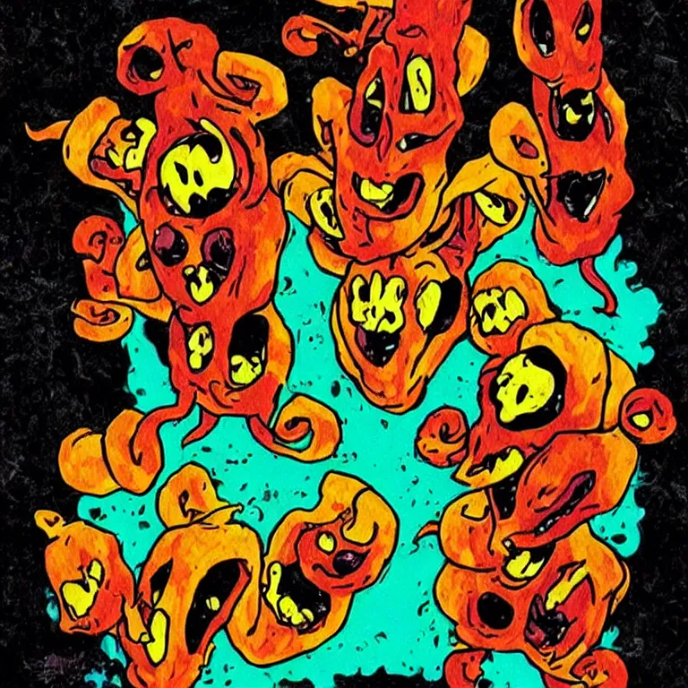 Image similar to “ ghost peppers stacked up in the style of the art of hylics ”