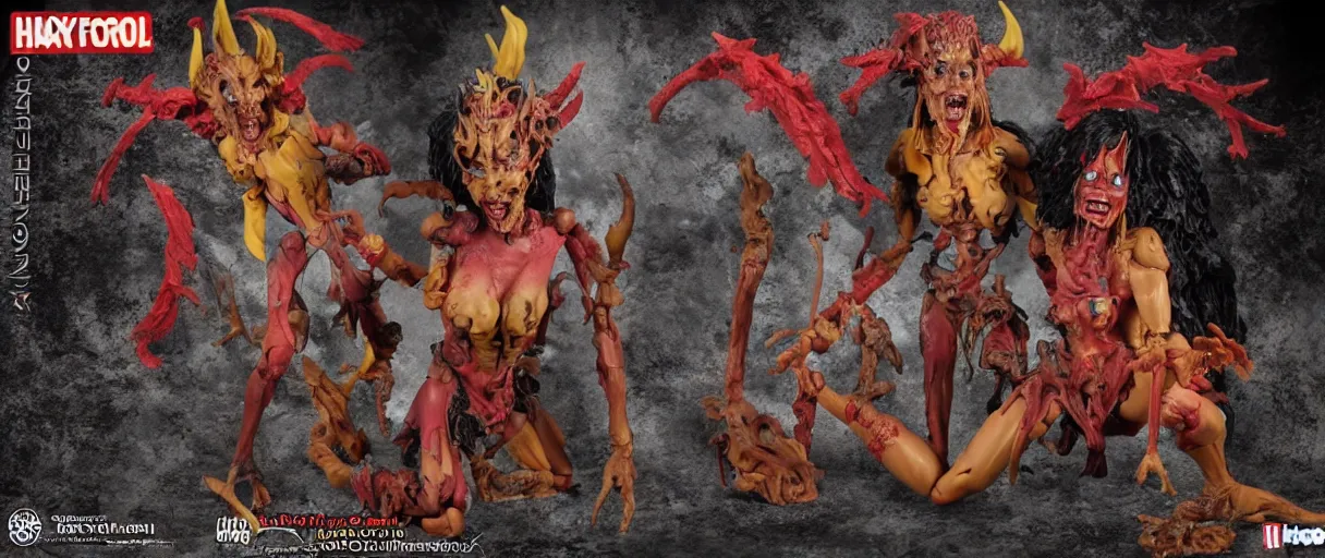 Image similar to craxula, the filipina demon from hell, actionfigure with play set with coffin and graveyard, photorealistic, hdr, 8 k, designed by hasbro mezco and yasushi nirasawa