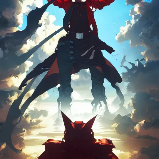 Image similar to hero world trigun, behance hd by jesper ejsing, by rhads, makoto shinkai and lois van baarle, ilya kuvshinov, rossdraws global illumination