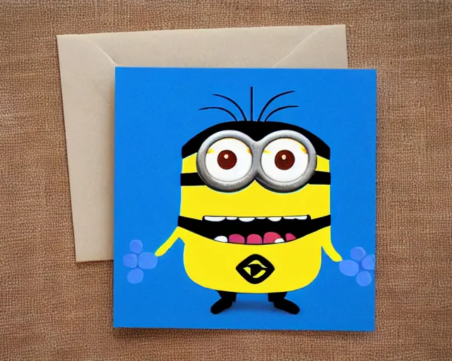 Prompt: minion greeting card