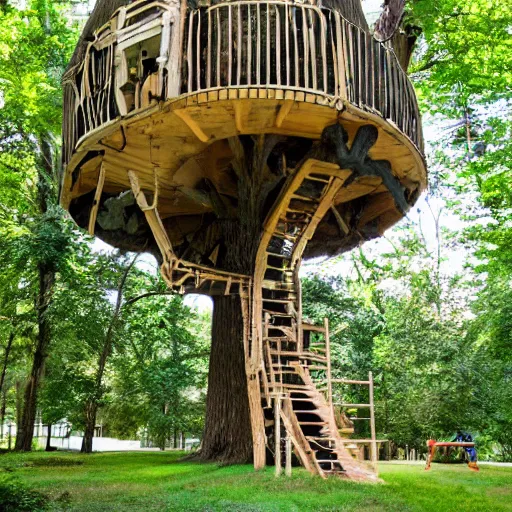 Prompt: treehouse space art