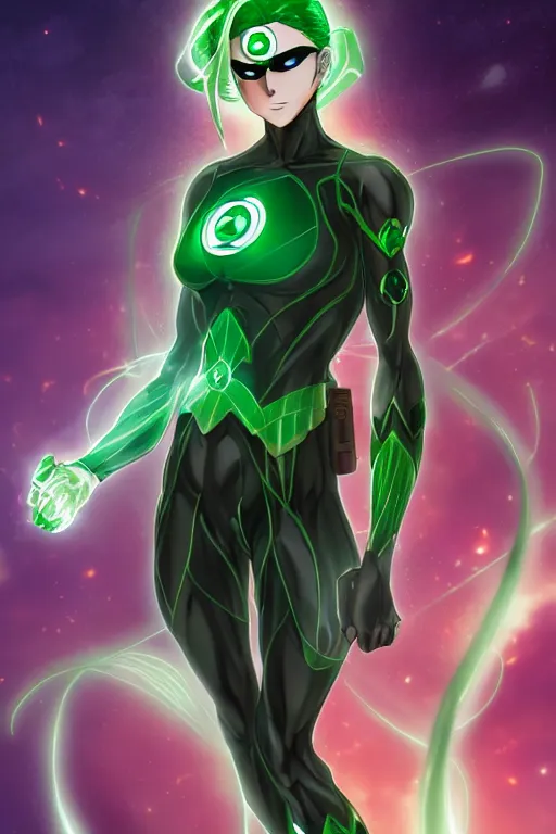 Prompt: anime key visual of a beautiful female green lantern, intricate, glowing accents, powers, glowing ring, speed, goddess, dc comics, cinematic, stunning, highly detailed, digital painting, artstation, smooth, hard focus, illustration, character concepts by senior concept artist