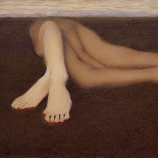 Image similar to The blood-dimmed tide is loosed and everywhere the ceremony of innocence is drowned, painted by Fernand Khnopff