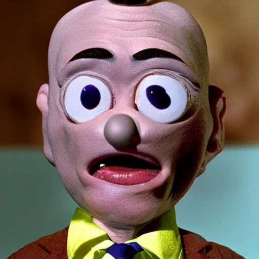 Prompt: harris ford really annoyed, claymation, creepy, weird faces
