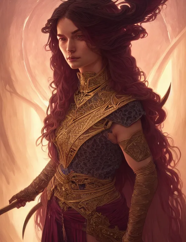 Image similar to symmetry!! intense fanart of a adriana as a mage warrior as acotar protagonist, magic background, intricate, elegant, highly detailed, my rendition, digital painting, artstation, concept art, smooth, sharp focus, illustration, art by artgerm and greg rutkowski and alphonse mucha