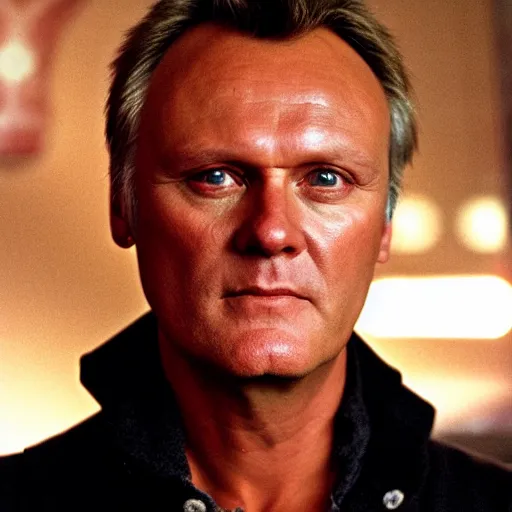 Image similar to Anthony Head as Cyberpunk Uther